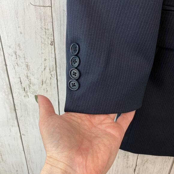 346 Brooks Brothers Blue Stretch Wool Two-Button Suit Jacket Blazer Size 45R - Picture 2 of 13